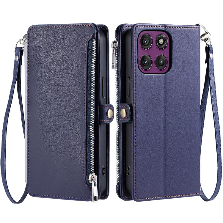For Motorola Edge 60 Pro Leather Stitching Multi-card Slot Zipper Phone Case