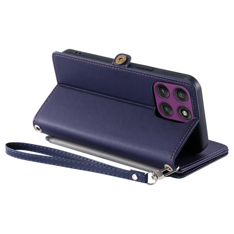 For Motorola Edge 60 Pro Leather Stitching Multi-card Slot Zipper Phone Case