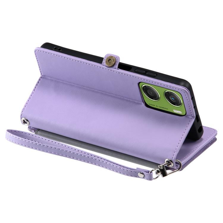 For Motorola Moto G06 4G Leather Stitching Multi-card Slot Zipper Phone Case