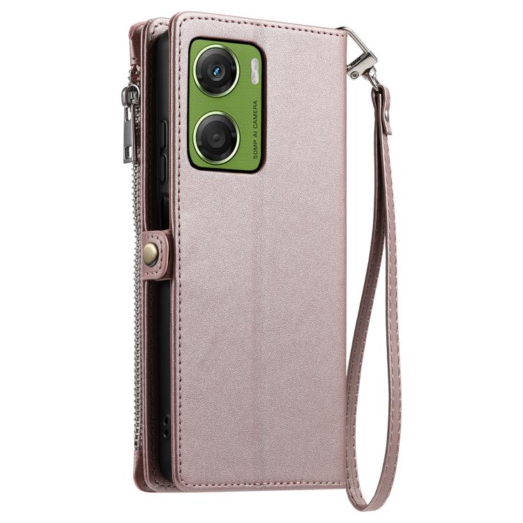 For Motorola Moto G06 4G Leather Stitching Multi-card Slot Zipper Phone Case