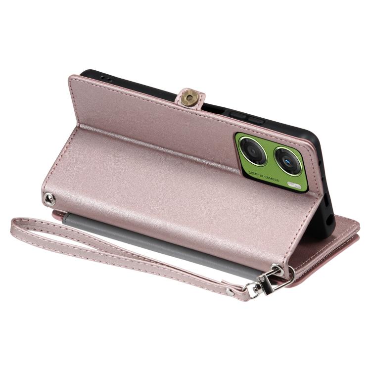 For Motorola Moto G06 4G Leather Stitching Multi-card Slot Zipper Phone Case