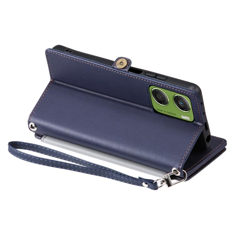 For Motorola Moto G06 4G Leather Stitching Multi-card Slot Zipper Phone Case