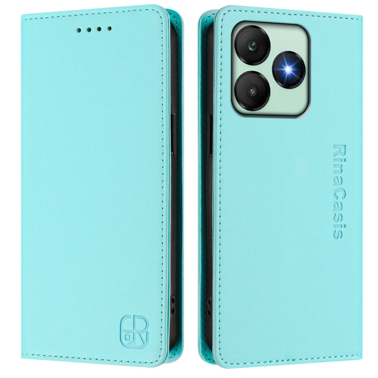 For Wiko T20 RC01 Dual-Folded Magnetic Suction RFID Leather Phone Case