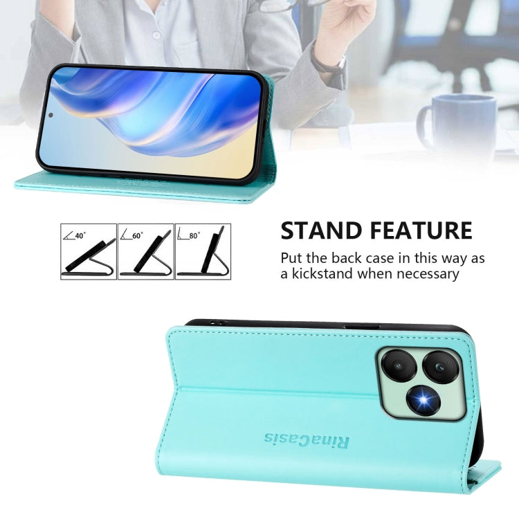 For Wiko T20 RC01 Dual-Folded Magnetic Suction RFID Leather Phone Case