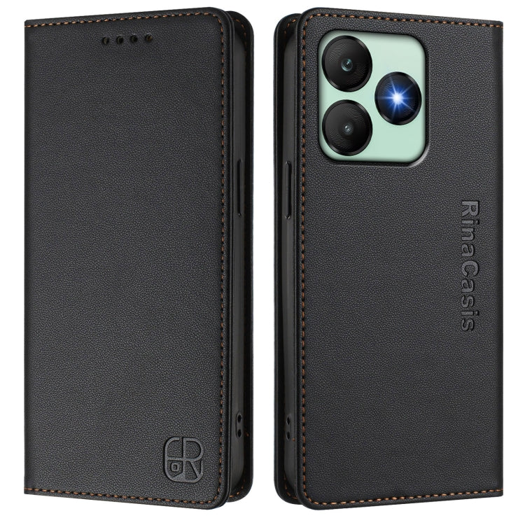 For Wiko T20 RC01 Dual-Folded Magnetic Suction RFID Leather Phone Case