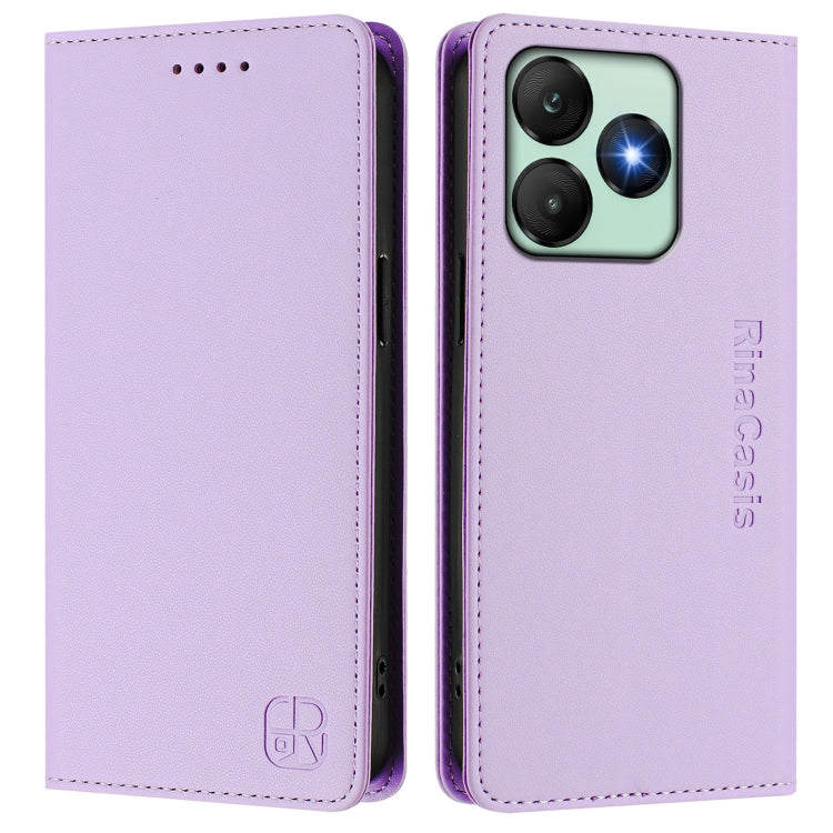 For Wiko T20 RC01 Dual-Folded Magnetic Suction RFID Leather Phone Case