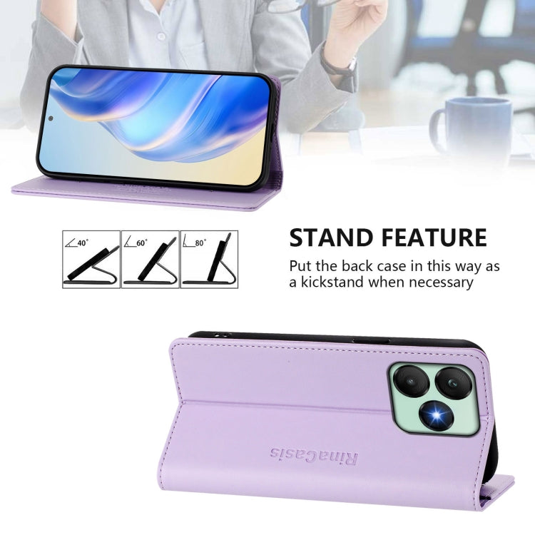 For Wiko T20 RC01 Dual-Folded Magnetic Suction RFID Leather Phone Case