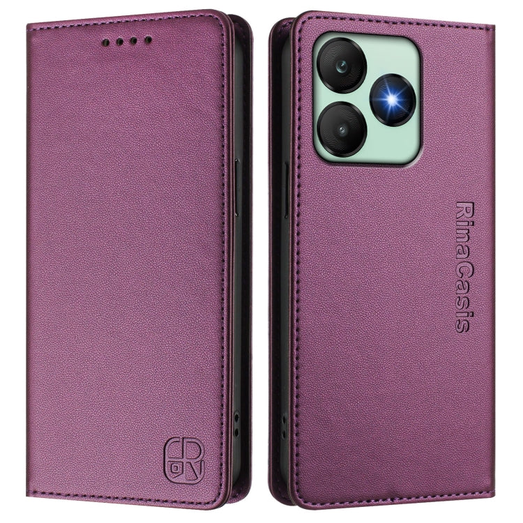 For Wiko T20 RC01 Dual-Folded Magnetic Suction RFID Leather Phone Case