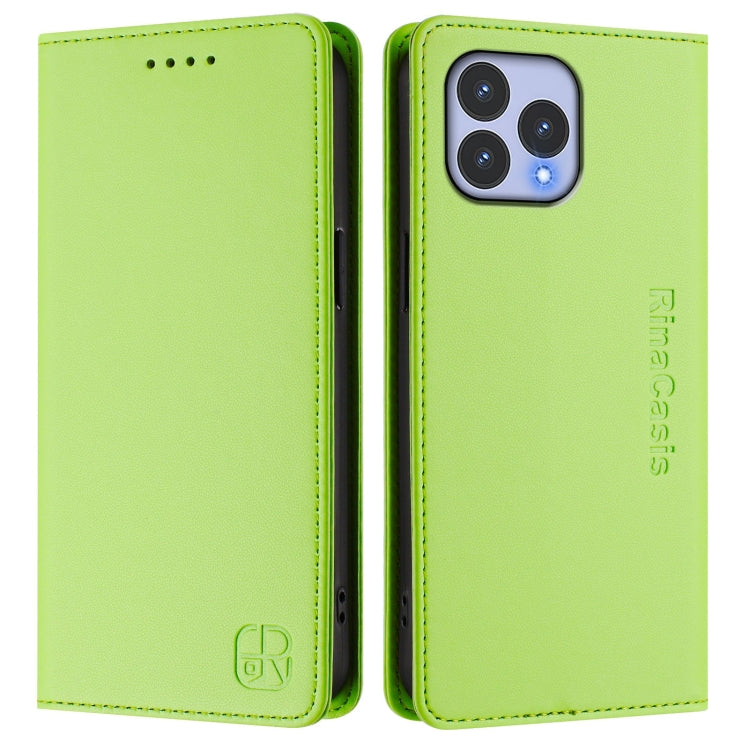 For Wiko T60 / Cubot P80 RC01 Dual-Folded Magnetic Suction RFID Leather Phone Case