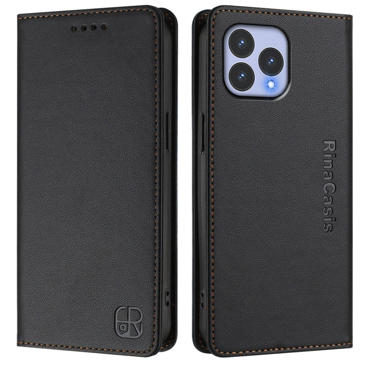 For Wiko T60 / Cubot P80 RC01 Dual-Folded Magnetic Suction RFID Leather Phone Case