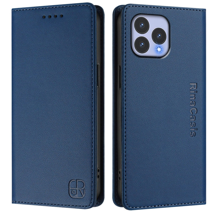 For Wiko T60 / Cubot P80 RC01 Dual-Folded Magnetic Suction RFID Leather Phone Case