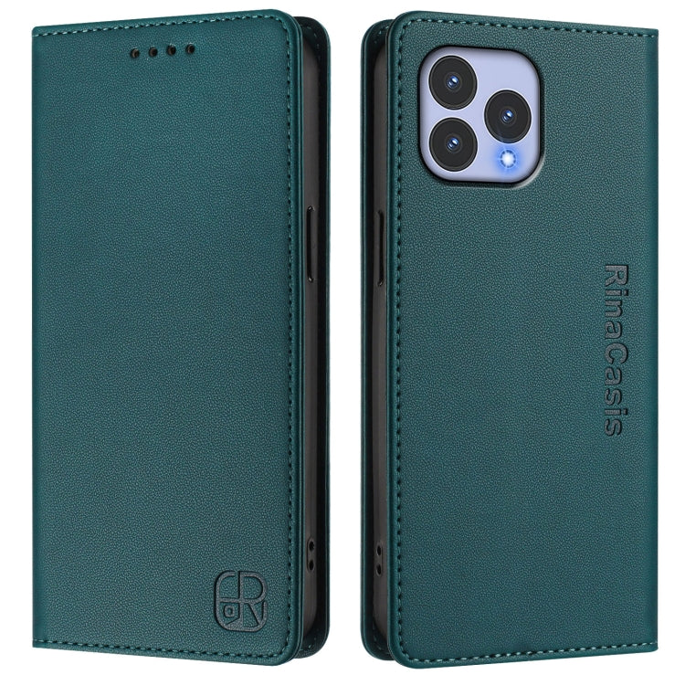 For Wiko T60 / Cubot P80 RC01 Dual-Folded Magnetic Suction RFID Leather Phone Case