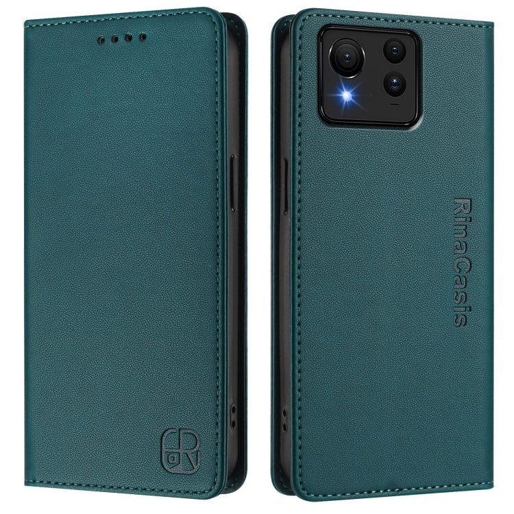 For ASUS Zenfone 11 Ultra RC01 Dual-Folded Magnetic Suction RFID Leather Phone Case