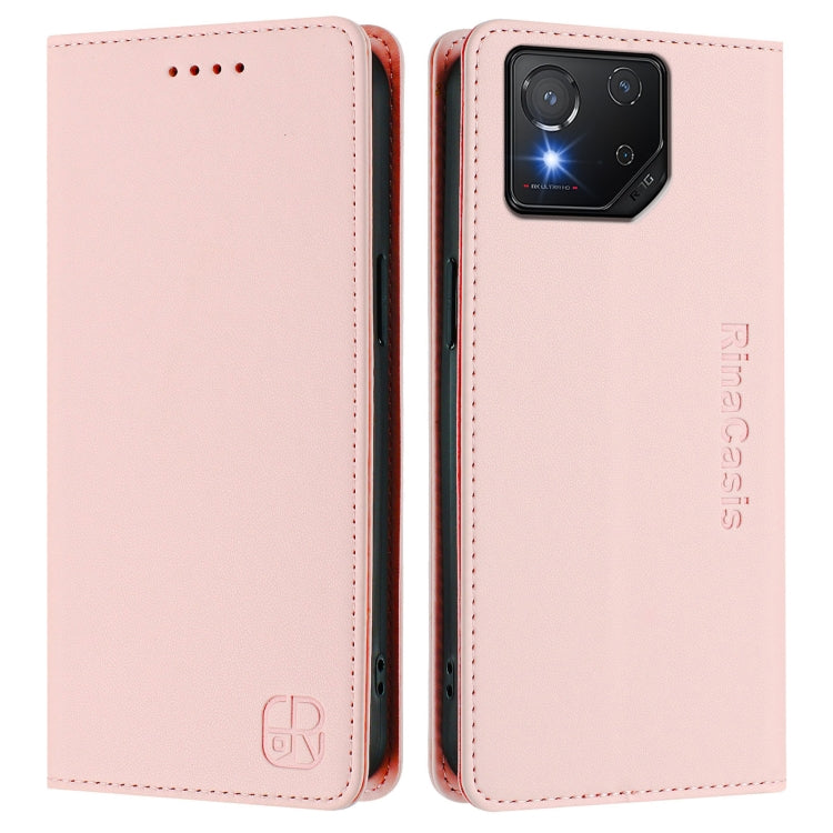 For ASUS ROG Phone 8 / 8 Pro RC01 Dual-Folded Magnetic Suction RFID Leather Phone Case