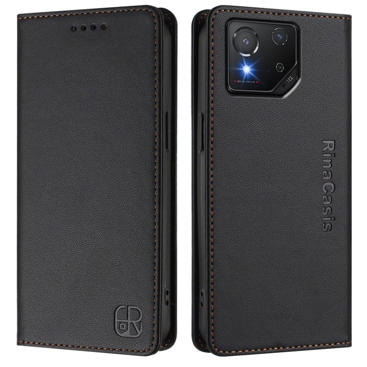 For ASUS ROG Phone 8 / 8 Pro RC01 Dual-Folded Magnetic Suction RFID Leather Phone Case