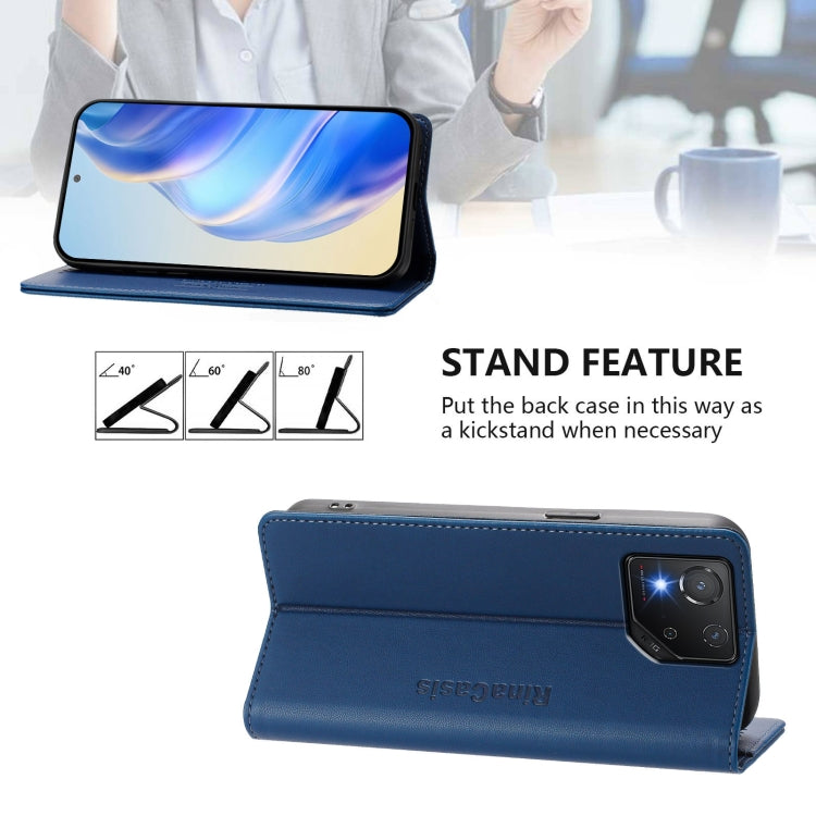 For ASUS ROG Phone 8 / 8 Pro RC01 Dual-Folded Magnetic Suction RFID Leather Phone Case