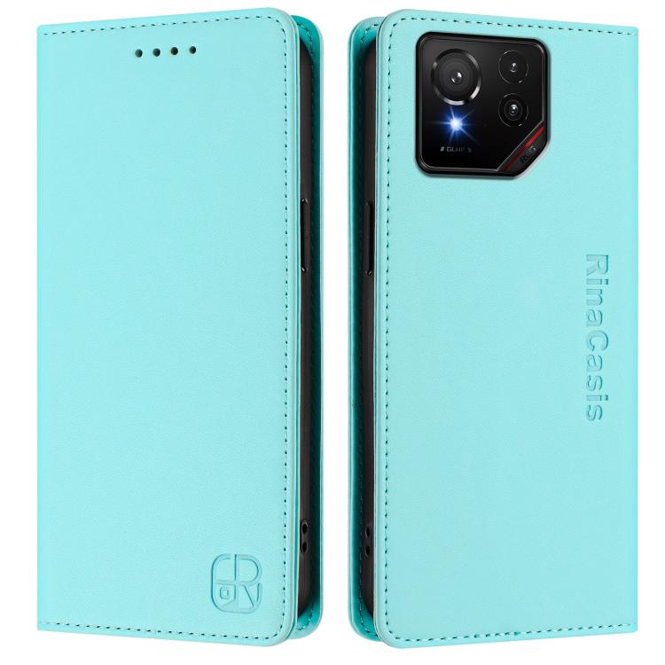 For ASUS ROG Phone 9 / 9 Pro RC01 Dual-Folded Magnetic Suction RFID Leather Phone Case