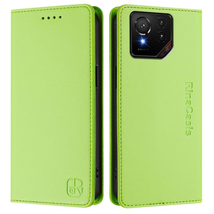 For ASUS ROG Phone 9 / 9 Pro RC01 Dual-Folded Magnetic Suction RFID Leather Phone Case
