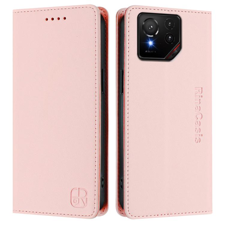 For ASUS ROG Phone 9 / 9 Pro RC01 Dual-Folded Magnetic Suction RFID Leather Phone Case