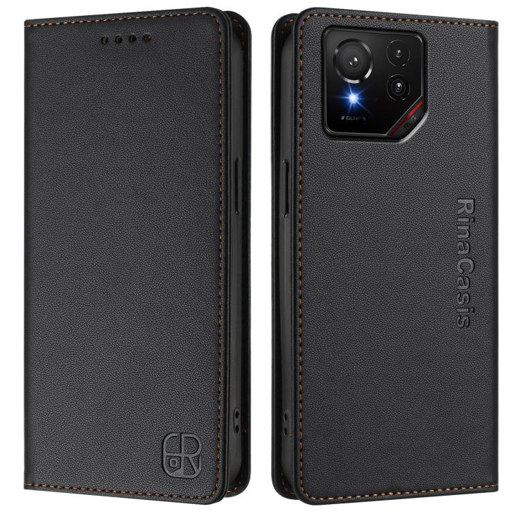 For ASUS ROG Phone 9 / 9 Pro RC01 Dual-Folded Magnetic Suction RFID Leather Phone Case