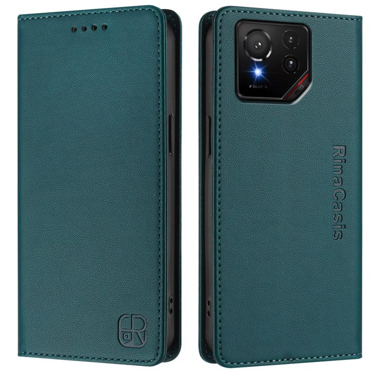 For ASUS ROG Phone 9 / 9 Pro RC01 Dual-Folded Magnetic Suction RFID Leather Phone Case