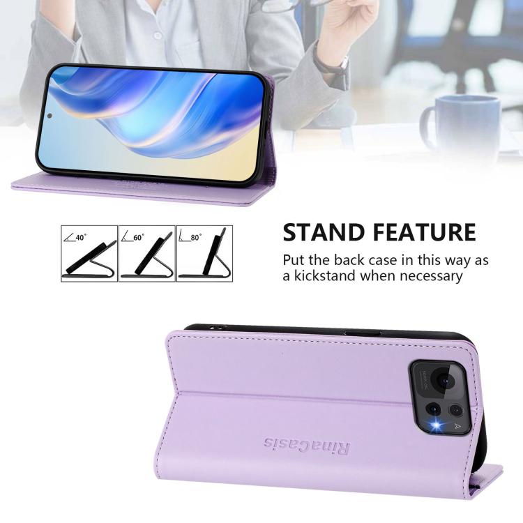 For ASUS Zenfone 12 Ultra RC01 Dual-Folded Magnetic Suction RFID Leather Phone Case