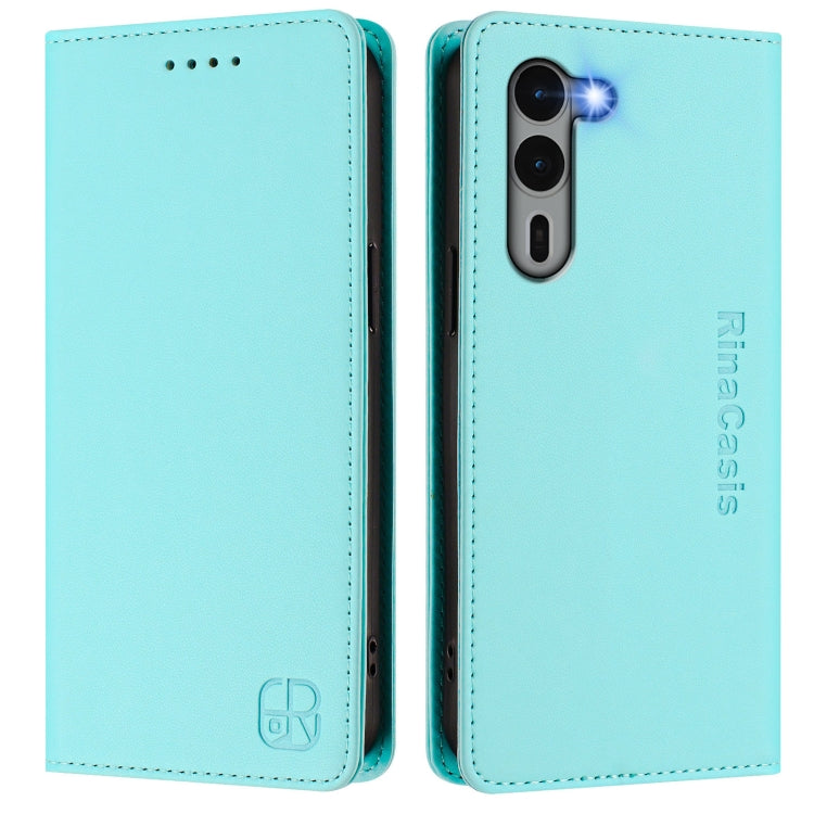 For Fujitsu Arrows We2 Plus / F-51E RC01 Dual-Folded Magnetic Suction RFID Leather Phone Case