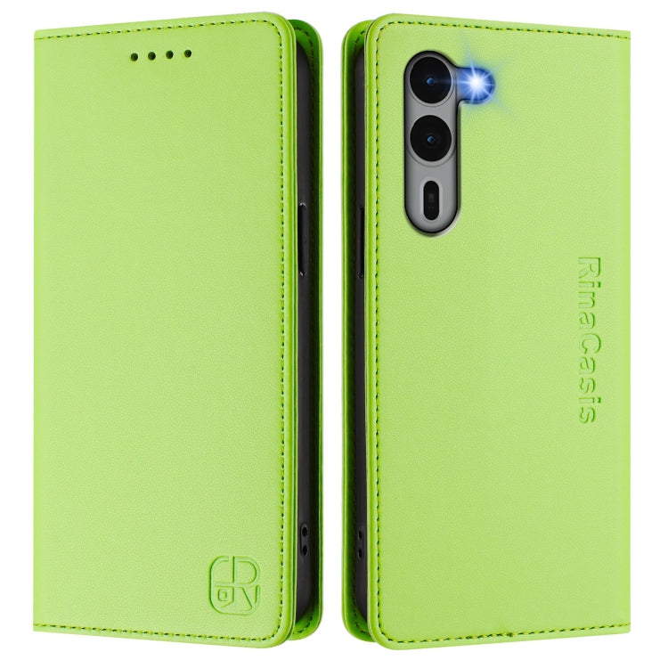 For Fujitsu Arrows We2 Plus / F-51E RC01 Dual-Folded Magnetic Suction RFID Leather Phone Case