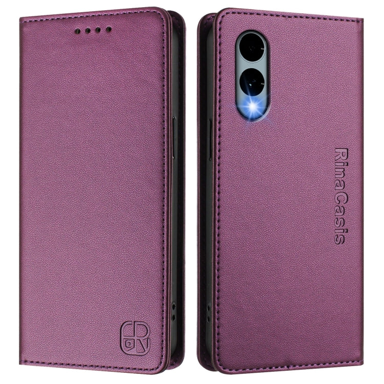 Fpr Fujitsu Arrows We2 F-52E RC01 Dual-Folded Magnetic Suction RFID Leather Phone Case