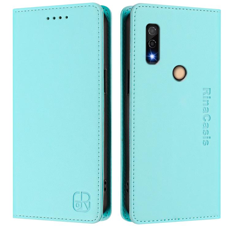 For Fujitsu Arrows We3 RC01 Dual-Folded Magnetic Suction RFID Leather Phone Case