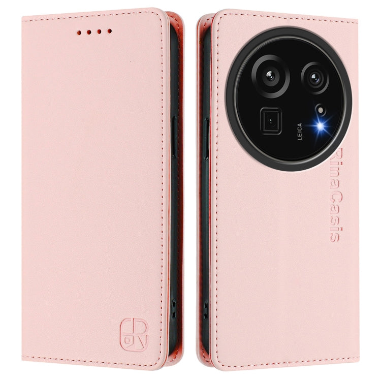 For Sharp Aquos R9 Pro SH-54E RC01 Dual-Folded Magnetic Suction RFID Leather Phone Case
