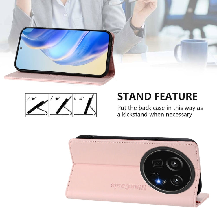 For Sharp Aquos R9 Pro SH-54E RC01 Dual-Folded Magnetic Suction RFID Leather Phone Case