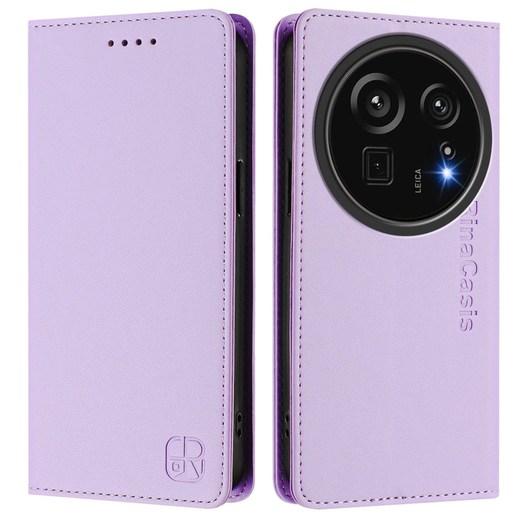 For Sharp Aquos R9 Pro SH-54E RC01 Dual-Folded Magnetic Suction RFID Leather Phone Case