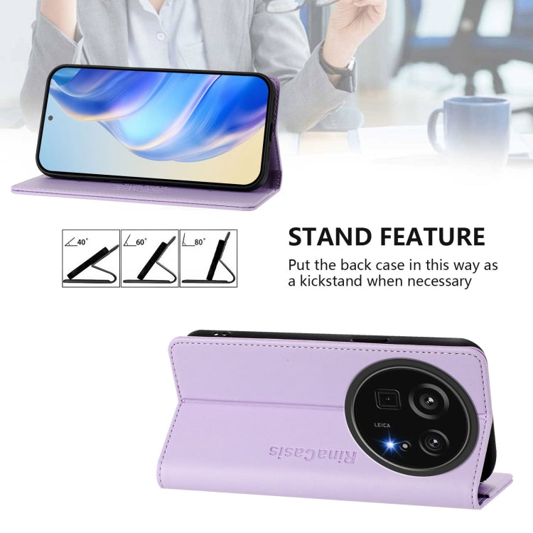 For Sharp Aquos R9 Pro SH-54E RC01 Dual-Folded Magnetic Suction RFID Leather Phone Case