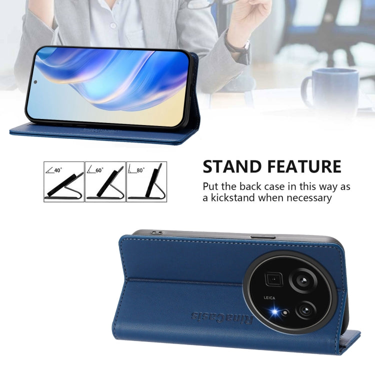 For Sharp Aquos R9 Pro SH-54E RC01 Dual-Folded Magnetic Suction RFID Leather Phone Case