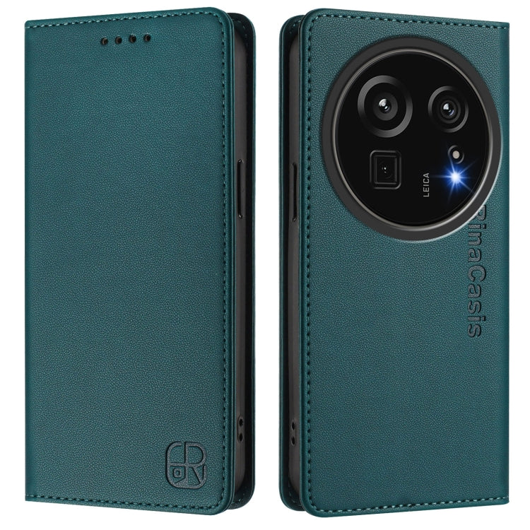 For Sharp Aquos R9 Pro SH-54E RC01 Dual-Folded Magnetic Suction RFID Leather Phone Case