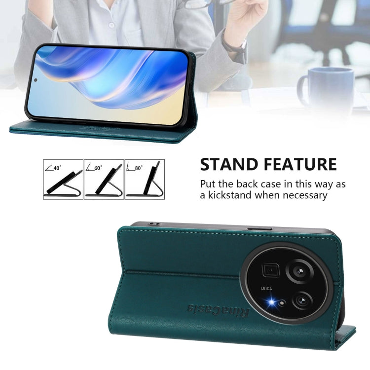 For Sharp Aquos R9 Pro SH-54E RC01 Dual-Folded Magnetic Suction RFID Leather Phone Case