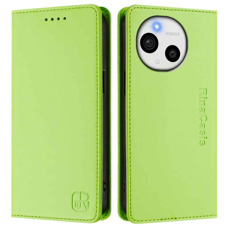 For Sharp Aquos Sense9 Plus RC01 Dual-Folded Magnetic Suction RFID Leather Phone Case