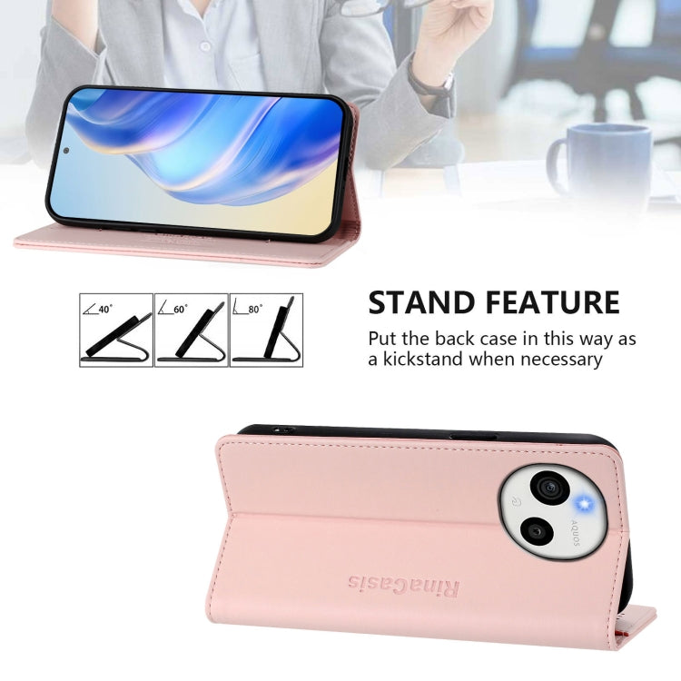 For Sharp Aquos Sense9 Plus RC01 Dual-Folded Magnetic Suction RFID Leather Phone Case
