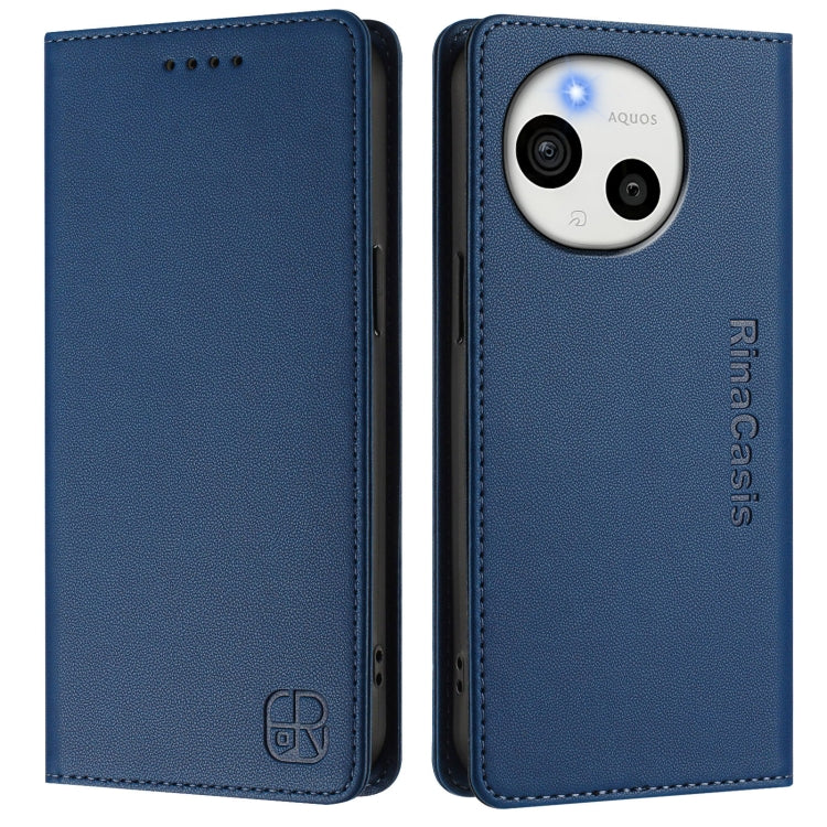 For Sharp Aquos Sense9 Plus RC01 Dual-Folded Magnetic Suction RFID Leather Phone Case