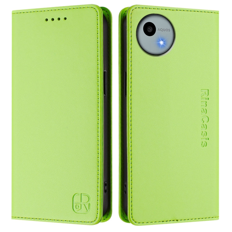 For Sharp Aquos Wish4 SH-52E RC01 Dual-Folded Magnetic Suction RFID Leather Phone Case