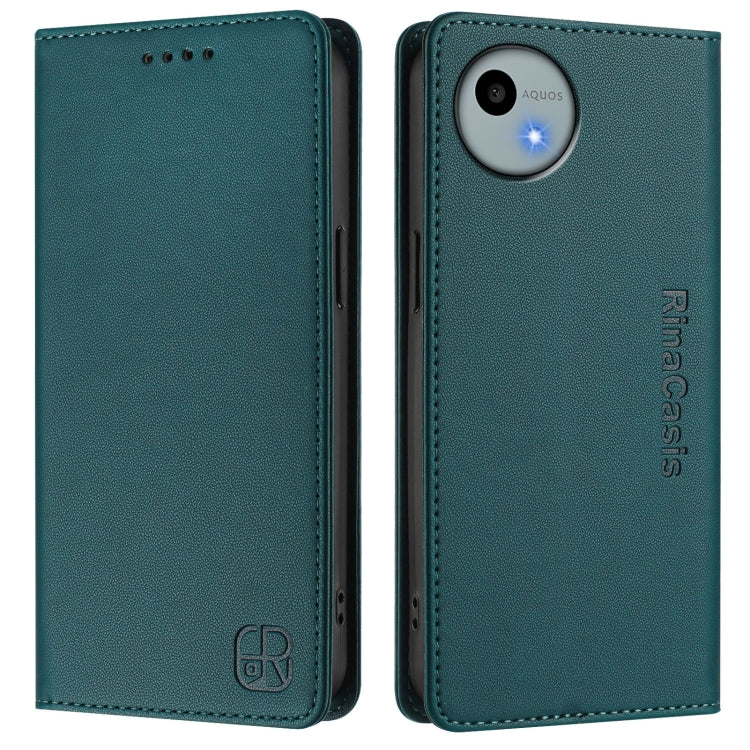 For Sharp Aquos Wish4 SH-52E RC01 Dual-Folded Magnetic Suction RFID Leather Phone Case