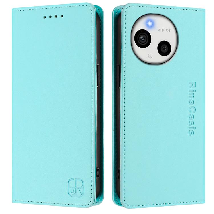 For Sharp Aquos Sense10 RC01 Dual-Folded Magnetic Suction RFID Leather Phone Case