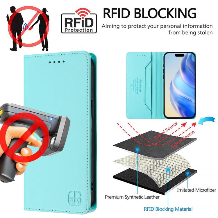 For Sharp Aquos Sense10 RC01 Dual-Folded Magnetic Suction RFID Leather Phone Case