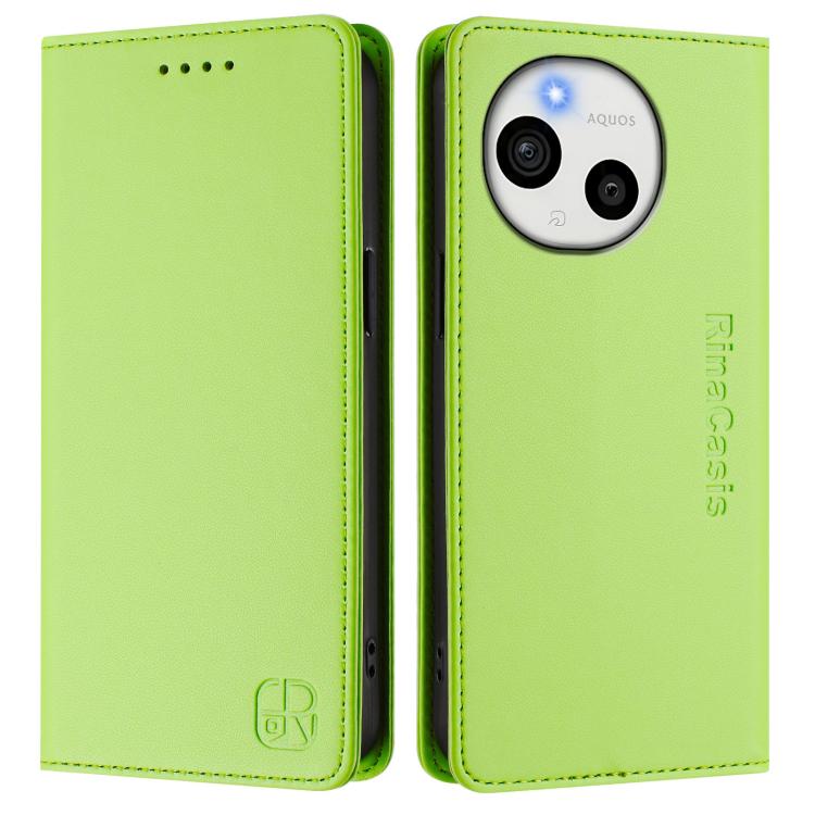 For Sharp Aquos Sense10 RC01 Dual-Folded Magnetic Suction RFID Leather Phone Case