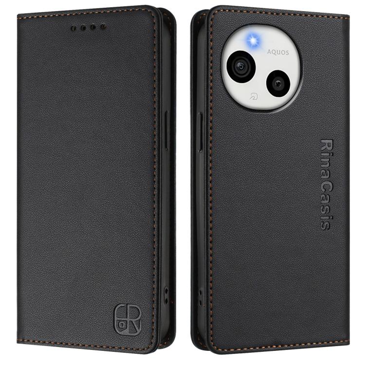 For Sharp Aquos Sense10 RC01 Dual-Folded Magnetic Suction RFID Leather Phone Case