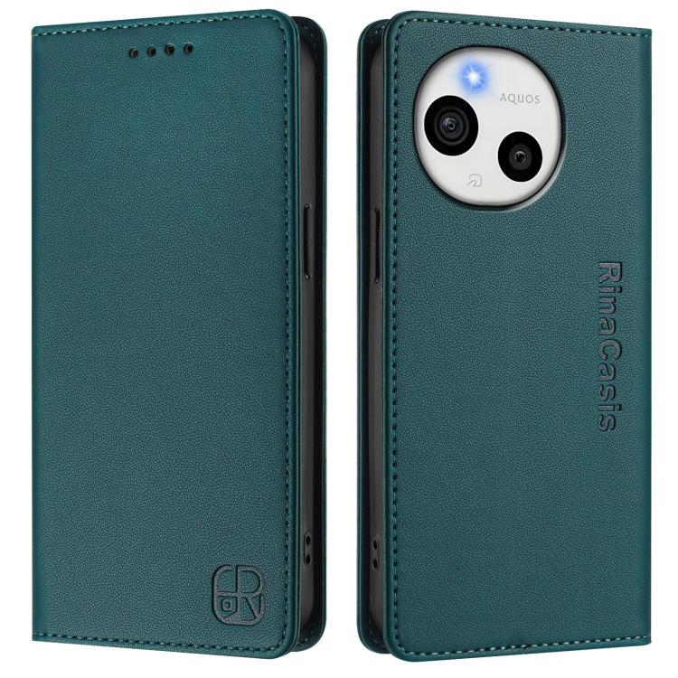 For Sharp Aquos Sense10 RC01 Dual-Folded Magnetic Suction RFID Leather Phone Case