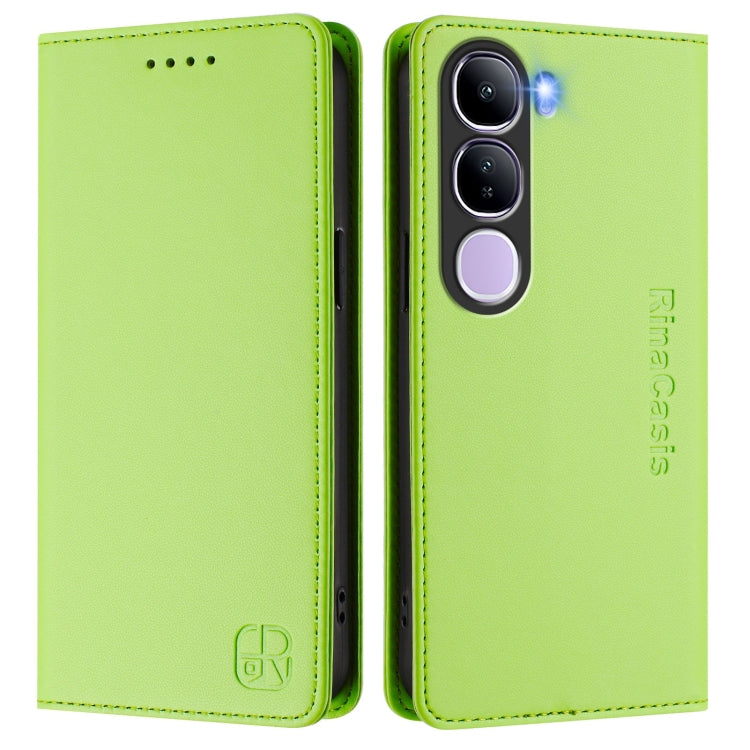 For vivo V40 Lite 5G IDN RC01 Dual-Folded Magnetic Suction RFID Leather Phone Case