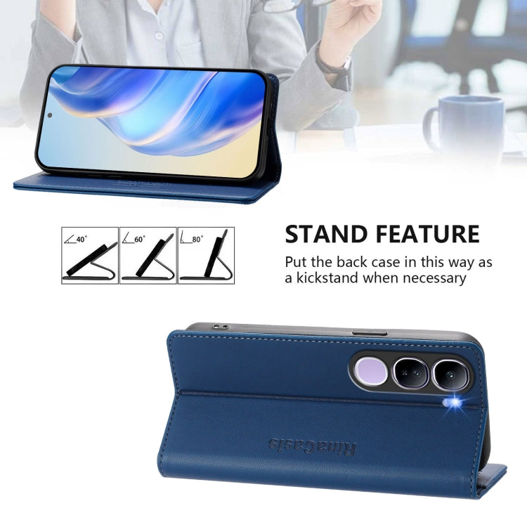 For vivo V40 Lite 5G IDN RC01 Dual-Folded Magnetic Suction RFID Leather Phone Case