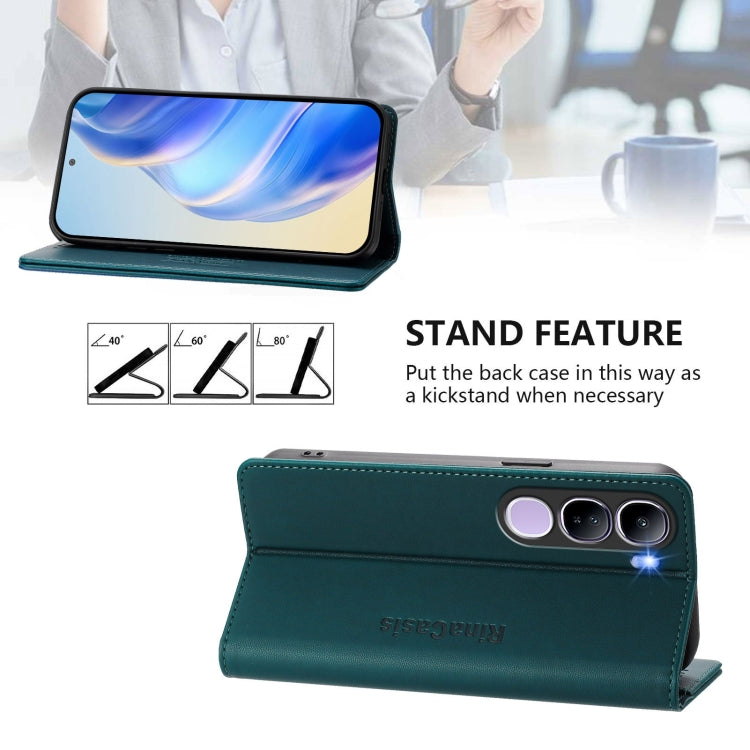 For vivo V40 Lite 5G IDN RC01 Dual-Folded Magnetic Suction RFID Leather Phone Case